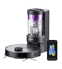 Eureka E20 Evo Plus Robot Vacuum and Mop Combo, 10,000Pa Suction Robot Vacuum Cleaner Bagless Self-Emptying Station, 45-Day Capacity Anti-Hair-Tangling Side Brush Mop Lifting App Control LiDAR Nav