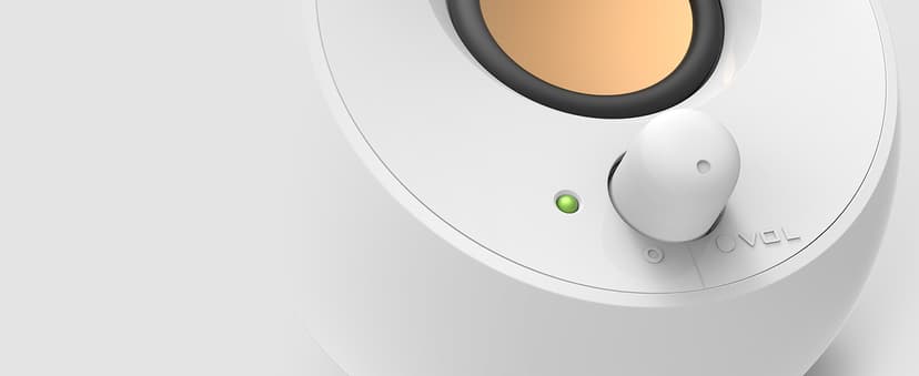 Creative Pebble 2.0 USB-Powered Desktop Speakers with Far-Field Drivers and Passive Radiators for PCs and Laptops (White)