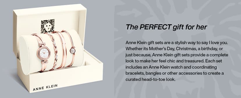 Anne Klein Women's Premium Crystal Accented Bangle Watch Set, AK/2245