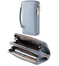 XINNSTAR Small Wallet for Women, Genuine Leather RFID Blocking Credit Card Holder Slim Compact Coin Purse Women's Wallets with ID Window 8 Card Slots