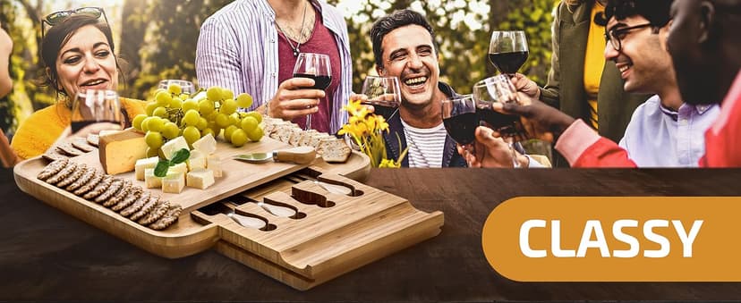 Bambüsi Personalized Charcuterie Board - Custom Engraved Bamboo Cheese Board Set for Couples, House Warming Gifts New Home, Wedding, Bridal Shower, Birthday Gifts for Women, Anniversary, Chrismas