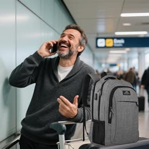 MATEIN Travel Laptop Backpack, Business Anti Theft Slim Sturdy Laptops Backpack with USB Charging Port, Water Resistant College School Computer Bag Gift for Men & Women Fits 15.6 Inch Notebook, Grey