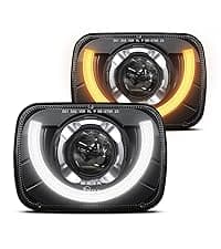 HWSTAR Pair 180W 1000% Bright H6054 5x7 7x6 Led Headlights Compatible with Jeep Cherokee XJ Wrangler YJ DOT Anti-glare DRL Turn Signal Hi/Low Sealed Beam Ford Chevy GMC Toyota Nissan Dodge etc Black