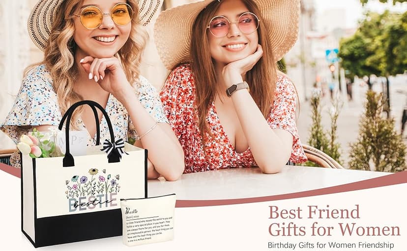 Best Friend Bestie Birthday Gifts for Women, Friendship Gifts for Best Friend Woman, Christmas Mothers Day Valentines Bestie Ideas Presents Basket Set of 6