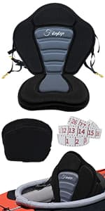 Thickened Kayak Seats - Premium Shockproof Seats with Back Support for Kayaking, Canoeing, Fishing, Paddle Boarding - Comfort, Versatility and Extra Storage