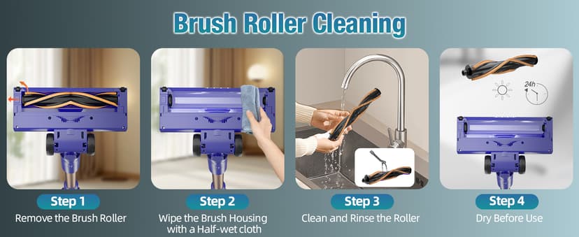 Cordless Vacuum Cleaner, 180° Bendable Wand Stick Vacuum Cleaners with LED Touch Screen, 8-in-1 Lightweight Rechargeable Vacuum with 1.5L Dust Cup for Home Hard Floor Low-Pile Carpet