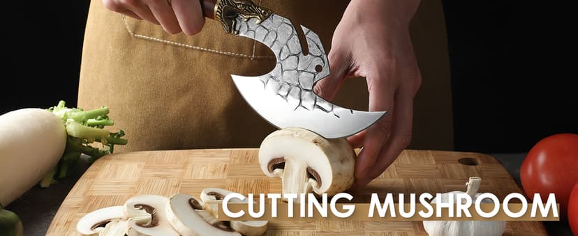 ROCOCO Viking Cleaver Knife Butcher Meat Cutting Boning Knife Hand Forged Chinese Kitchen Axe with Sheath Home Outdoor BBQ Camping Chirstmas Birthday Chirstmas Mother Father Gift Men
