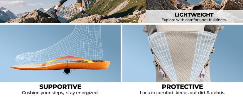 NORTIV 8 Women's Hiking Boots Waterproof Lightweight Outdoor Trekking Comfortable Non-Slip Backpacking Camping Ankle Boot Hollow