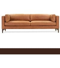 POLY & BARK Argan 93” Leather Sofa – Full-Grain Italian Aniline Leather, Feather-Down Comfort, Solid Wood Frame – Cognac Tan