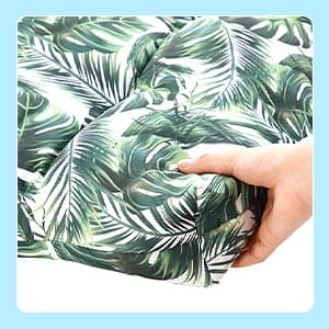 Barydat 4 Pcs Tufted High Back Chair Cushion Indoor Outdoor Seat and Back Cushions Palm Leaves Tropical Plants Lawn Rocking Chair Pads with Ties for Adirondack Patio Garden(Blue Stripes)