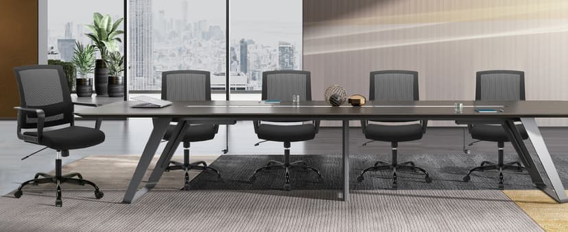 CLATINA Ergonomic Rolling Mesh Desk Chair with Executive Lumbar Support and Adjustable Swivel Design for Home Office Computer Black 8 Pack