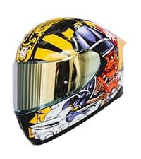 HAX Force Aerodynamic Full Face Helmet for Street & E-Bikes DOT & ECE Certified - Enhanced Dual Visor, Adult Size, Pinlock Ready Matte Black Red M