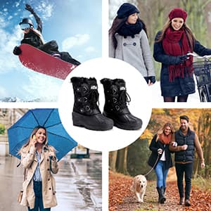 POLAR Womens Mid Calf Mountain Walking Tactical Waterproof Boots