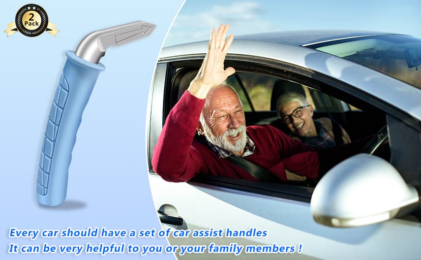2 Pack Car Door Handle for Elderly Car Handle Assist Portable Vehicle Support Handle for Easy Sit to Stand Assistance Auto Cane for Seniors and Handicapped Supports Up to 450 Pounds