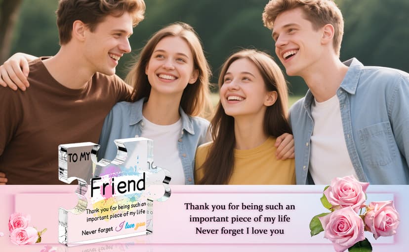 Friend Gifts for Women, Gifts for Friends - Acrylic Puzzle Piece Plaque Friend Gifts 4.7×3.8×0.6inch, Birthday Gifts for Women Friendship, Cool Gifts for Female Friend