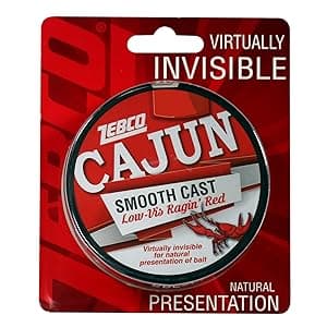 Zebco Cajun Line Smooth Cast Fishing Line, Low Vis Ragin' Red