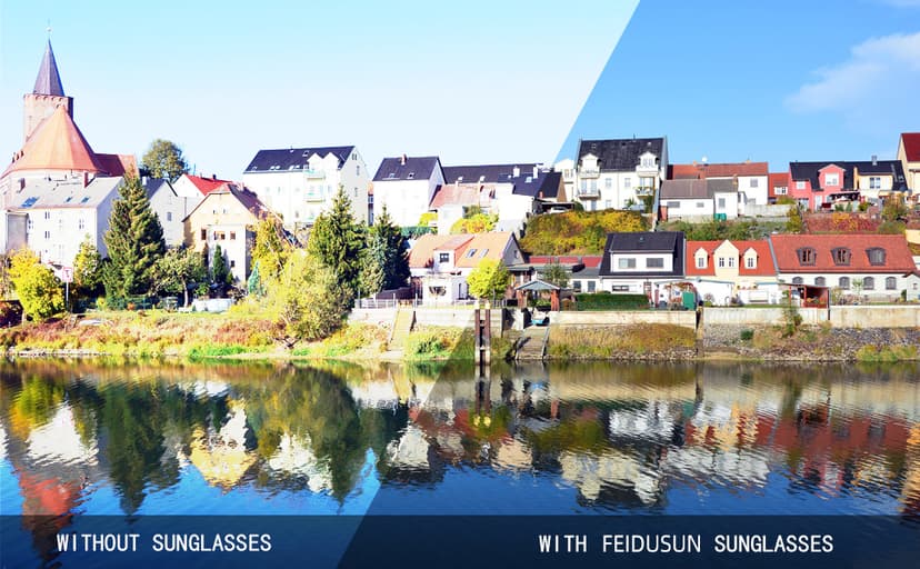 FEIDUSUN Sunglasses Men Polarized Sunglasses for Mens and Womens,Black Retro Sun Glasses Driving Fishing UV Protection