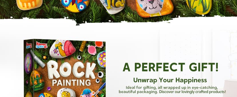 JOYIN Rock Painting Kit for Kids, Arts and Crafts for Girls & Boys Ages 6-12, DIY Supplies for Painting Rocks, Easter Craft Kits Art Set, Toddler Birthday Christmas Presents, Family Indoor Activity