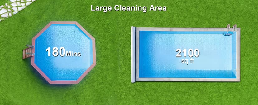 (2025 New) Robotic Pool Vacuum, Robotic Pool Cleaner for Inground Pools, Pool Robot with Smart Navigation, Floor/Wall/Waterline Cleaning, 180 Mins Runtime for Pool Up to 2100 Sq.ft