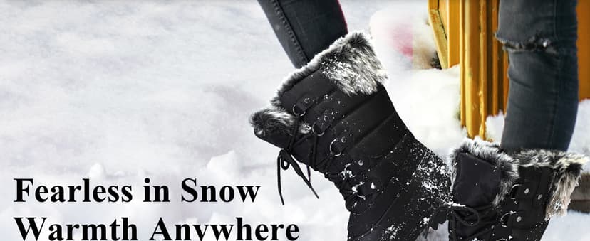 mysoft Women's Snow Boots Warm Insulated Faux Fur Lined Waterproof Mid-Calf Winter Boots