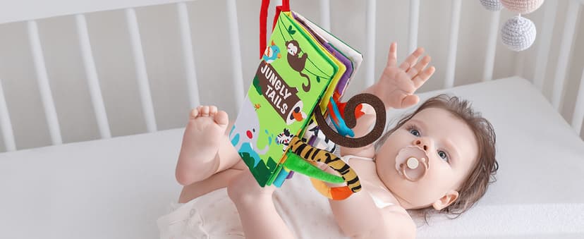 Crinkle Cloth Book Toy for Baby 0-3-6-12-18 Months, Early Development Stroller Soft Toy, Newborn Shower Gift for Boy Girl beiens Baby Books Toys, Tummy Time Touch and Feel Sensory Toys for Infant B07TXYC6WD