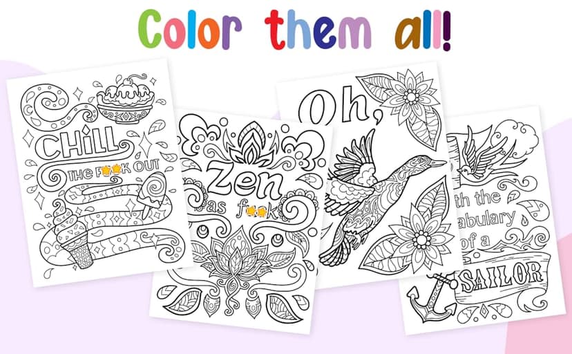 Maybe Swearing Will Help Adult Coloring Book Set - for Adults Relaxation with Markers in a Case - Motivational Swear Word Anxiety Relief - Color Cuss & Laugh Your Way to Less Stress