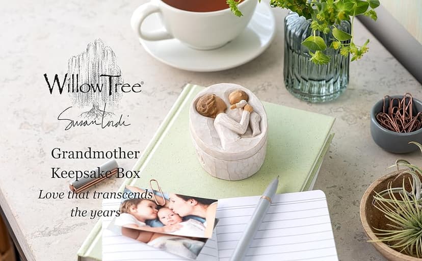 Willow Tree Grandmother, Love that Transcends the Years, Box for Jewelry and Treasures, Reminder of Those you Love who Call you Grandma, Sculpted Hand-Painted Keepsake Box