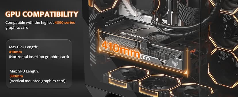 darkFlash Full-Tower ATX Gaming PC Case, Vertical GPU Mounting, Back Plug-in Motherboard, Dual-Chamber, Panoramic Glass, Up to 2 x 360mm Radiators, RTX 40 Compatible(DY470) (1 PWM ARGB Fans, Black)