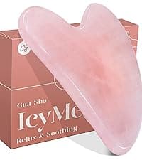 BAIMEI IcyMe Ice Roller for Face and Gua Sha Facial Tool Set, Ice Face Roller Reduces Puffiness Relieves Migraines Skin Care Tools, Self Care Gift for Women - Pink
