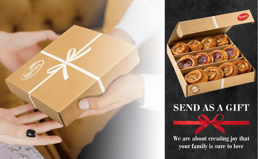 Fruit Danish Pastries | Christmas Holiday Corporate Food Gifts in Gift box |12 Individually Wrapped ASSORTED Fruit Filled Cinnamon Buns | Halloween, Thanksgiving-Stern’s Bakery