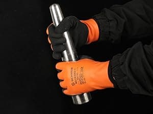 Schwer 2 Pairs 100% Waterproof Winter Work Gloves, ANSI A2 Cut Resistant Freezer Gloves for Outdoor Cold Weather Keep Hands Warm, Thermal Insulated Gloves for Shoveling Snow, Ice Fishing, L