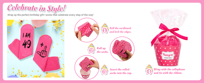 HAPPYPOP 50th Birthday Gifts Ideas - 50 Year Old Gift Socks for Women Men Friends, Turning 50 Gifts