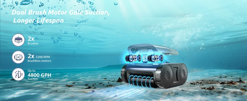 (2025 New) Cordless Robotic Pool Cleaner, Robotic Pool Vacuum for Inground Pools, Floor, Wall, Waterline and Drain Cleaning, 180 min Battery Life for Pool Up to 2150 Sq.ft