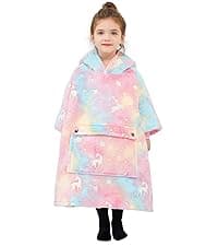 KFUBUO Wearable Blanket Hoodie for Adults Sherpa All Patterns Oversized Sweatshirt Blanket with Pockets Cute Birthday Gifts for Sister Strawberry