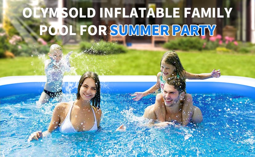 Inflatable Swimming Pool, Blow up Pool, Above Ground Swimming Pool for Family,Pool for Adults 120x 72 x 22 inch Full-Sized Inflatable Pool for Outdoors, Backyard