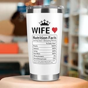 Gifts for Wife - Wife Gifts from Husband - Wedding Anniversary for Women, Valentines, Birthday Gift Ideas, Mothers Day, Christmas Gift for Her - Romantic Cup for Her - 20 Oz White Tumbler