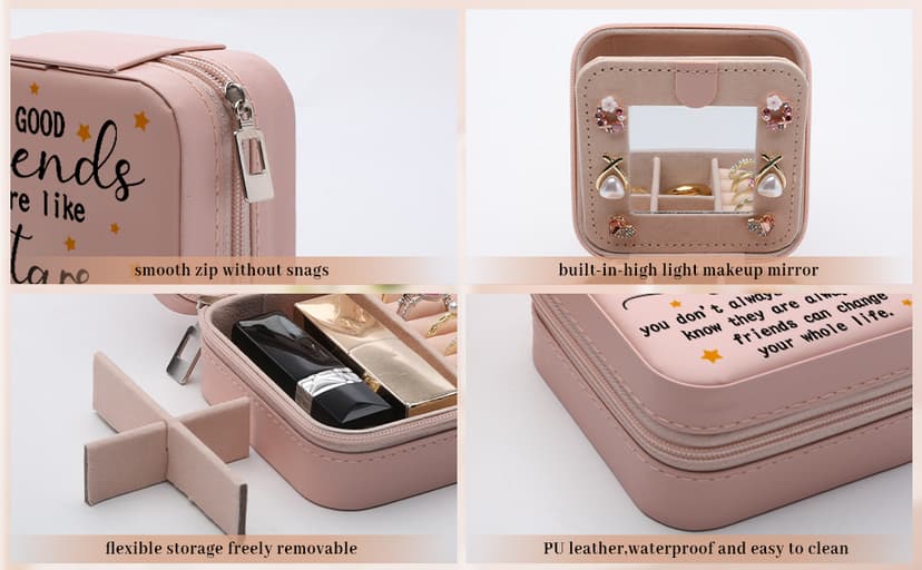 Friendship Gifts for Women Jewelry Box, Best Friend Bestie Gifts, Birthday Gifts for Women Friendship, Good Friends Are Like Stars Jewelry Case, Cool Gifts for Female Friend Jewelry Organizer Holder