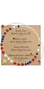 Christian Gifts for Women, Cross Bracelet, Christian Gifts, Inspirational Gifts for Women, Natural Stone Bracelets, Religious Gifts for Woman