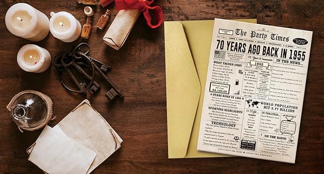 Ziwenhu Funny 70th Birthday Gifts for Women Men,Jumbo 70 Year Old Birthday Greeting Card for Mom Dad Grandma Grandpa,Vintage 70th Birthday Decorations for Her Him