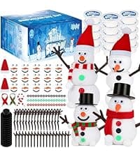 4 Pack Christmas Crafts, Air Dry Clay Snowman Craft, Do You Want to Build a Snowman Christmas Stocking Stuffers for Kids, Toddler Crafts Supplies for Christmas Winter Event Game Toys Xmas Present