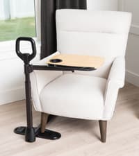 Able Life Tray Table, Adjustable Bamboo TV and Laptop Desk with Ergonomic Stand Assist Safety Handle, Independent Living Aid