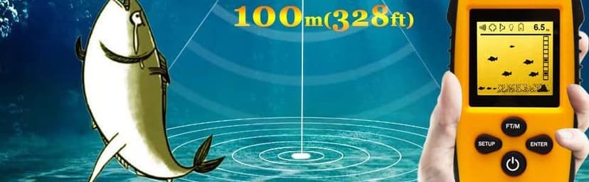 Handheld Fish Finder Portable Fishing Kayak Fishfinder Fish Depth Finder Fishing Gear with Sonar Transducer and LCD Display