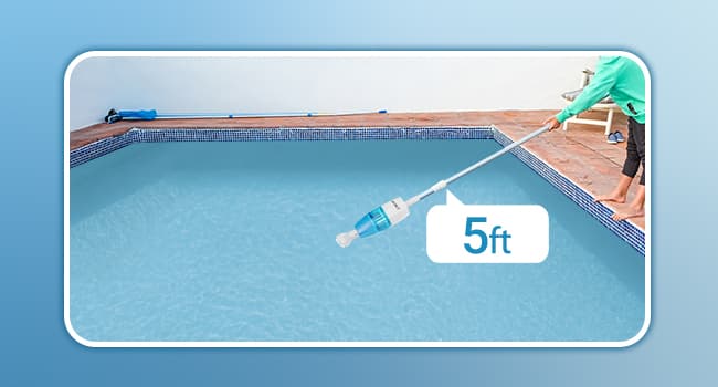 (2025 New) WYBOT Hyson 100 Handheld Pool Vacuum with Two Brush Heads, Cordless Pool Vacuum for Above Ground Pool, Telescopic Pole, 60 Mins Runtime, Deep Cleaning for Spa/Hot Tub/Small Pool