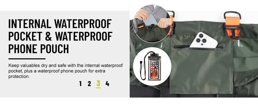 HUNTSEN Fishing Waders for Men Women - 2-Ply Nylon/PVC Waterproof Hunting Chest Waders with Boot Hanger&Phone Case, Size10-12