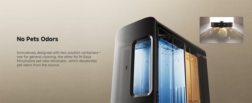 Mova V50 Ultra Complete Robot Vacuum and Mop Self-Cleaning, 24,000 Pa Suction, Liftable Navigation with Obstacle Overcoming and Warm Water Mopping with DuoSolution System Designed for Pets, Black