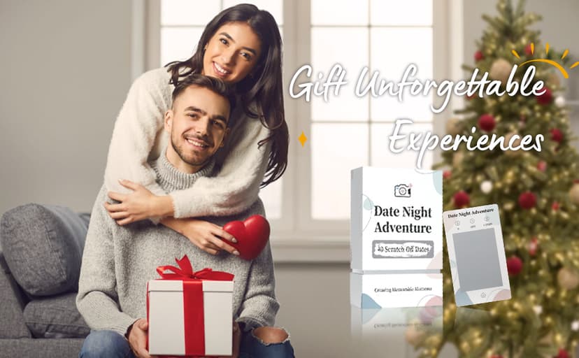 40 Date Ideas Card Games for Couples Date Night - Unique Date Deck Scratch Off Cards, Couples Gifts for Boyfriend Girlfriend, Romantic Wedding Anniversaries Newlywed Gifts for Him Husband Wife Bride