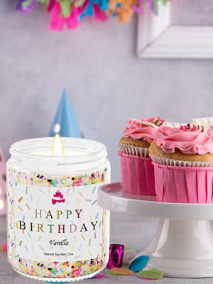 Lihome Happy Birthday Candle - Birthday Gifts for Women, Men, Mom, Dad, Sister, Teacher, Friends - Best Gifts for Her Ideas, Natural Soy Wax Vanilla Scented Candles