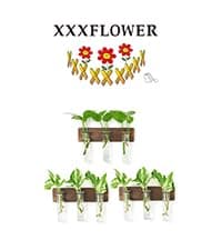 XXXFLOWER Plant Terrarium with Wooden Stand, Air Planter Bulb Glass Vase Metal Swivel Holder Retro Tabletop for Hydroponics Home Garden Office Decoration - 3 Bulb Vase