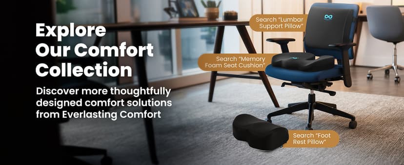 Everlasting Comfort The Original Lumbar Support Pillow for Office Chair - Improves Posture, Promotes Back Pain Relief - Superior Back Support for Gaming and Desk Chairs - Lumbar Pillow for Car, Couch
