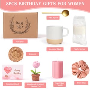 Birthday Gifts for Women, Happy Birthday Gift Basket for Women, Unique Woman Birthdays Gift Box for Her Mom Sister Wife Girlfriend Coworker Bestie Female Friendship Best Friend Employee Gifts Ideas